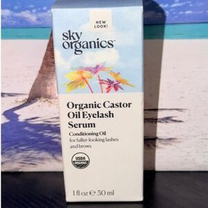 Sky Organics Organic Castor Oil Eyelash Serum 1oz Conditioning Lash & Brow Oil